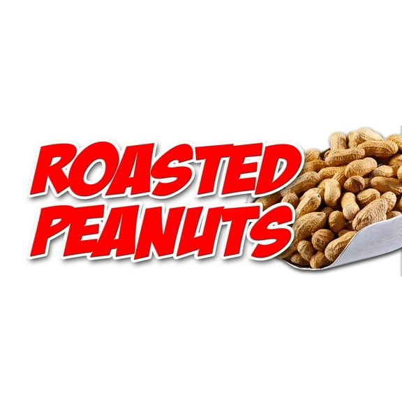12" ROASTED PEANUTS DECAL sticker fresh hot salted jumbo nut nuts boiled georgia