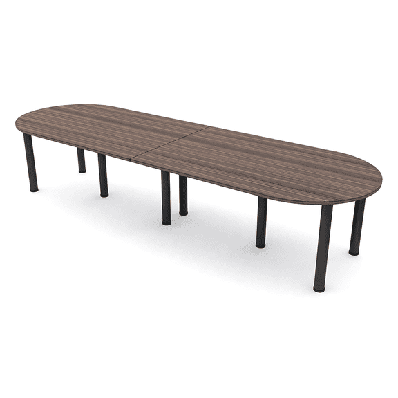 12' Racetrack Conference Table with Power And Data Units And Post Legs