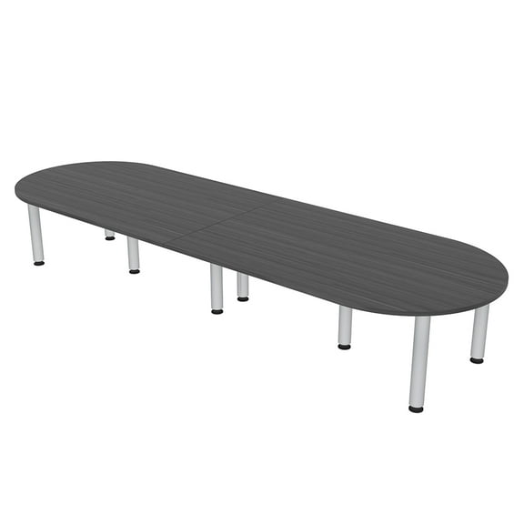 12' Racetrack Conference Table with Power And Data Units And Post Legs