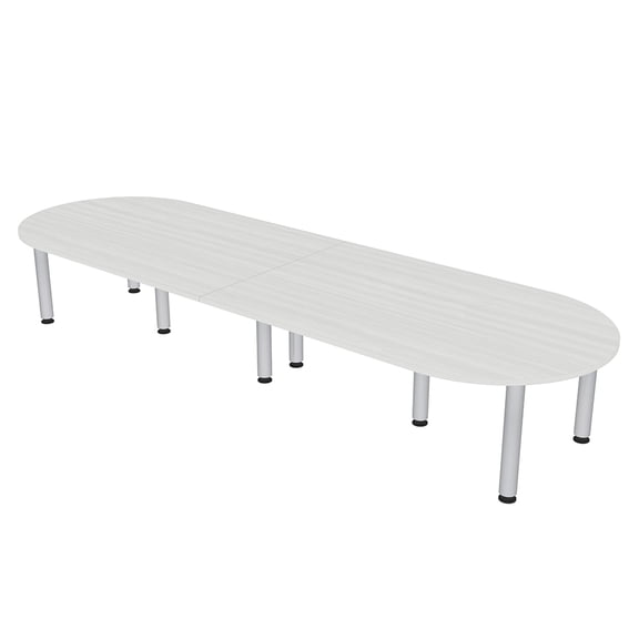 12' Racetrack Conference Table with Power And Data Units And Post Legs