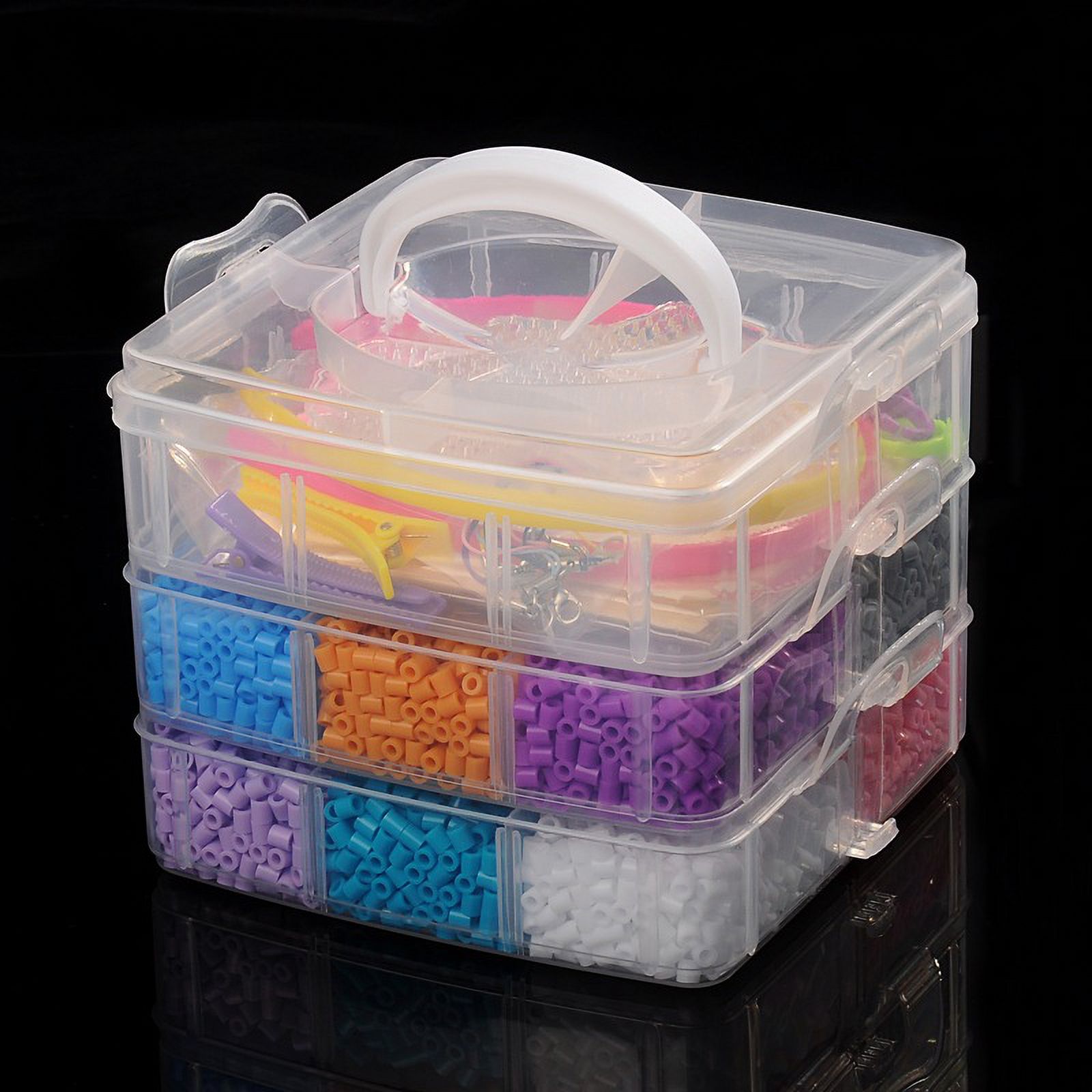 12 Random color 5mm Melty Beads Refills with Accessories for Mixed color 155x160x130mm