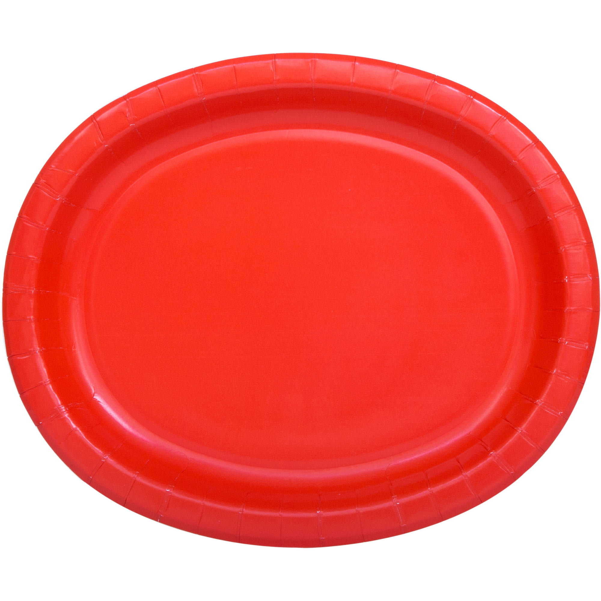 12" Ravishing Red Oval Paper Platters, 10ct