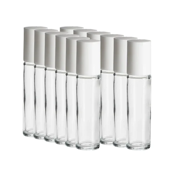 12 Re-fillable Roll on kit 10ML. Glass Roller Ball & Container