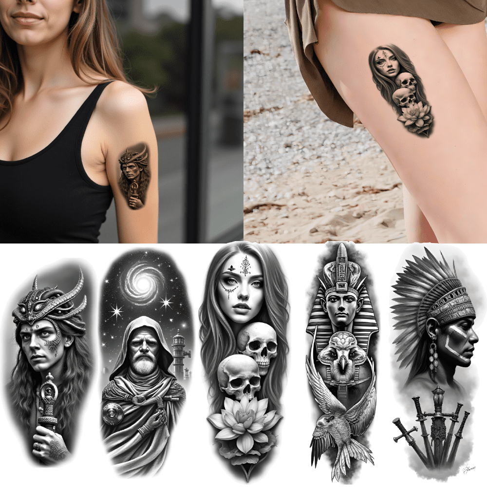 12 Realistic Temporary Tattoos Waterproof Long Lasting Body Stickers