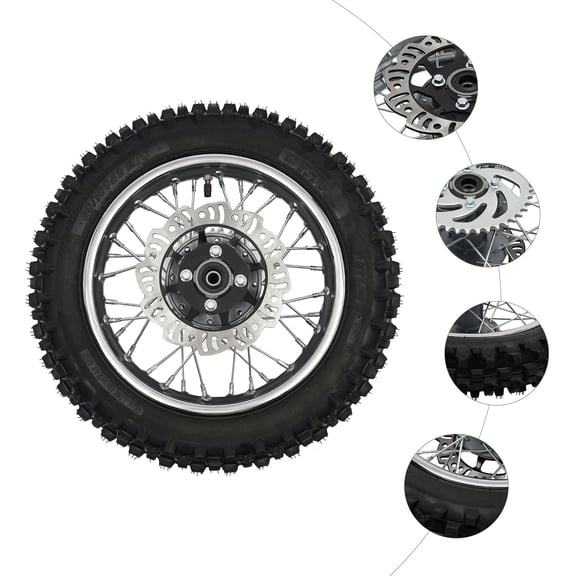 12" Rear Wheel Rim 80/100-12 for SSR Pit Dirt Bikes 50-140cc