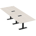 thumbnail image 1 of 12' Rectangular Modular Conference Table Metal T-Bases Power And Data, 1 of 7