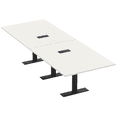 thumbnail image 1 of 12' Rectangular Modular Conference Table Metal T-Bases Power And Data, 1 of 7