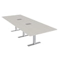 thumbnail image 1 of 12' Rectangular Modular Conference Table Metal T-Bases Power And Data, 1 of 7