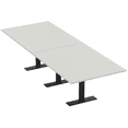 thumbnail image 1 of 12' Rectangular Modular Conference Table Metal T-Bases Power And Data, 1 of 5