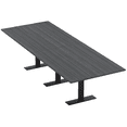 thumbnail image 1 of 12' Rectangular Modular Conference Table Metal T-Bases Power And Data, 1 of 5