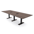 thumbnail image 1 of 12' Rectangular Modular Conference Table Metal T-Bases Power And Data, 1 of 7