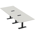 thumbnail image 1 of 12' Rectangular Modular Conference Table Metal T-Bases Power And Data, 1 of 7
