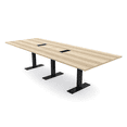 thumbnail image 1 of 12' Rectangular Modular Conference Table Metal T-Bases Power And Data, 1 of 7