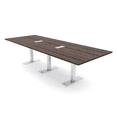 thumbnail image 1 of 12' Rectangular Modular Conference Table Metal T-Bases Power And Data, 1 of 7