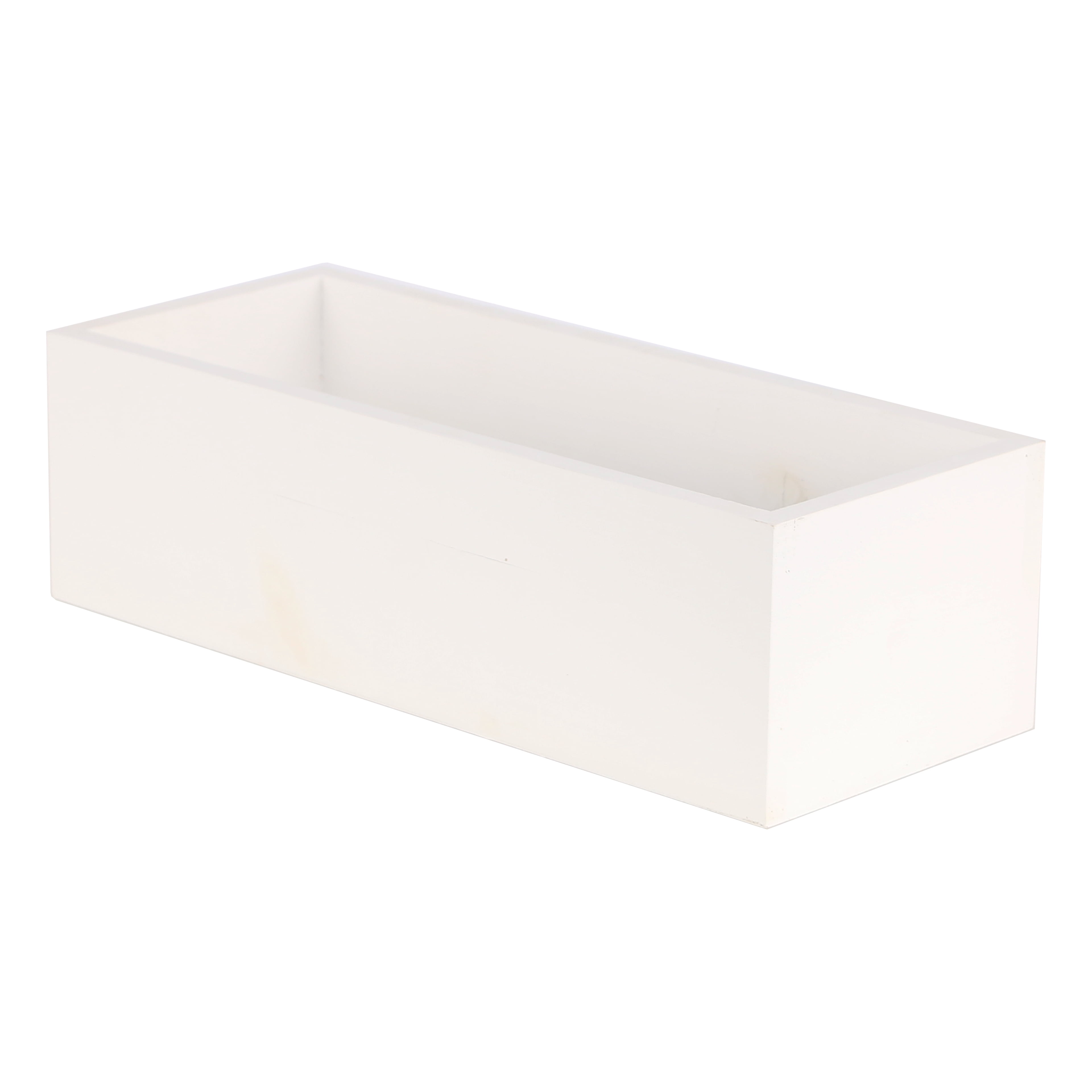 12 Rectangular Wood Box by Make Market - Decorative Box for Crafts - Art Supplies - Organization - Whitewash - 1 Pack