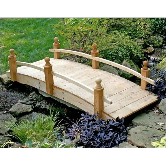 12' Red Cedar Starflower Single Rail Bridge