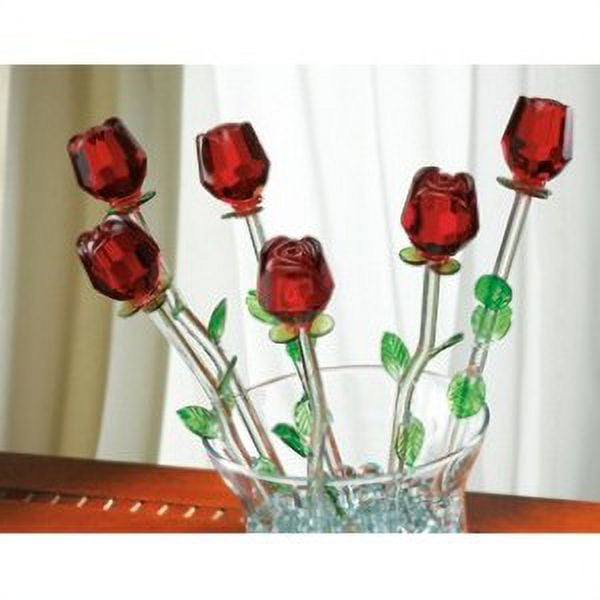 glass roses in vase