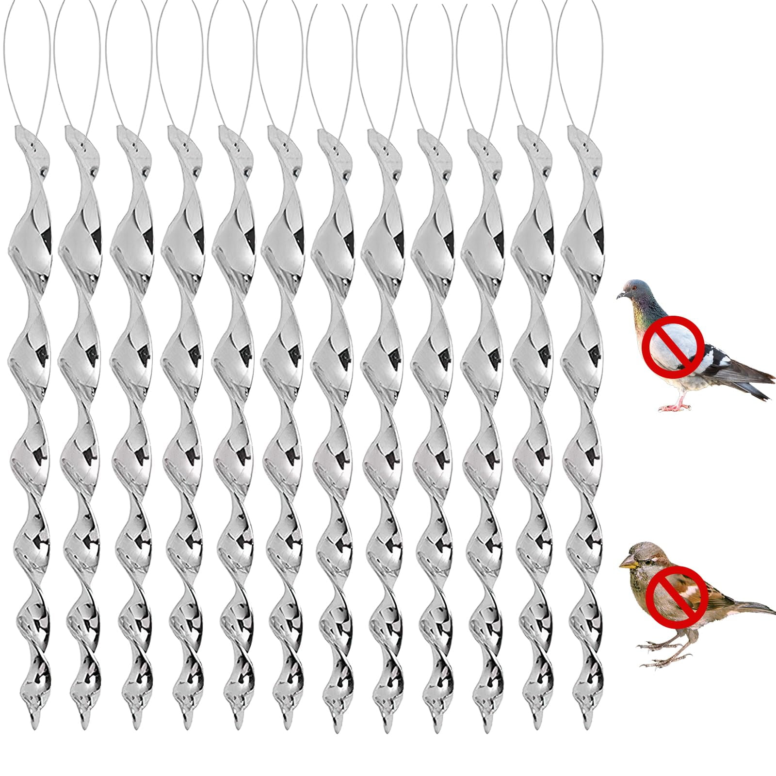 Reflective Bird Deterrent Spinners | 3-Pack Wind Spiral Scarers To Keep Birds Away From Gardens & Fruit Trees