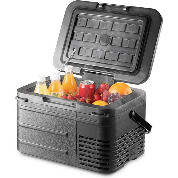 12 Refrigerator, 11QT Mini Portable Fridge, Freezer Compressor Electric Cooler -4?~68?, 12/24V DC 100-240V AC for Van RV SUV Travel Camping Road Boat Trips