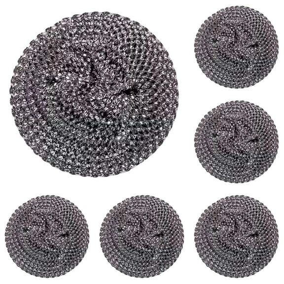 12 Removable And Washable Non-Stick Steel Wool Pads (Random Colors)