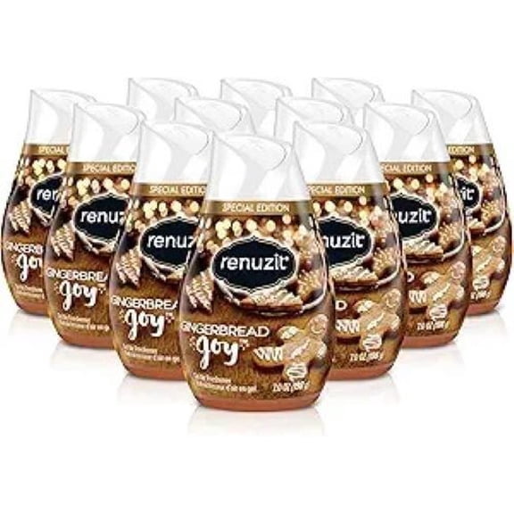 12 Renuzit Special Edition GINGERBREAD JOY Scent Gel Solid Air Freshener 7.0 oz.