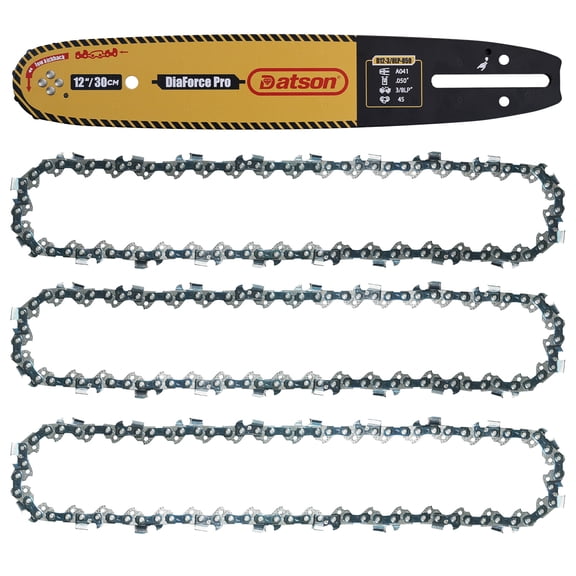 12" Replacement Chainsaw Bar and Chain Combo, 3/8" LP Pitch 0.050" Gauge 45 Drive Links,Tail Mount A041, For Green Machine 7100,7200,7400,Hitachi / Hikoki CS33EB,CS33EB/16,CS33ET14, MAXLANDER SF8J113