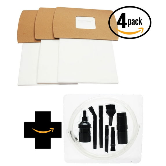 12 Replacement Oreck BB-870-AW Vacuum Bags with 7-Piece Micro Vacuum Attachment Kit - Compatible Oreck PKBB12DW, Type BB, Buster B Vacuum Bags (4-Pack, 3 Bags Per Pack)