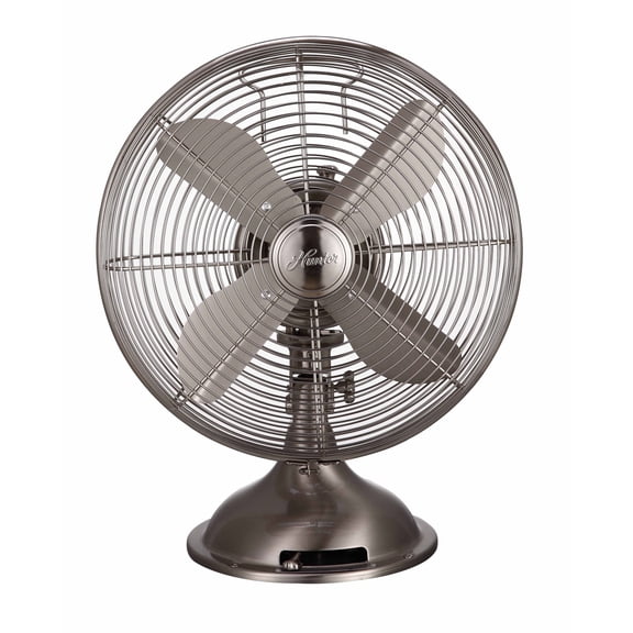 12" Retro Table Fan in Brushed Nickel
