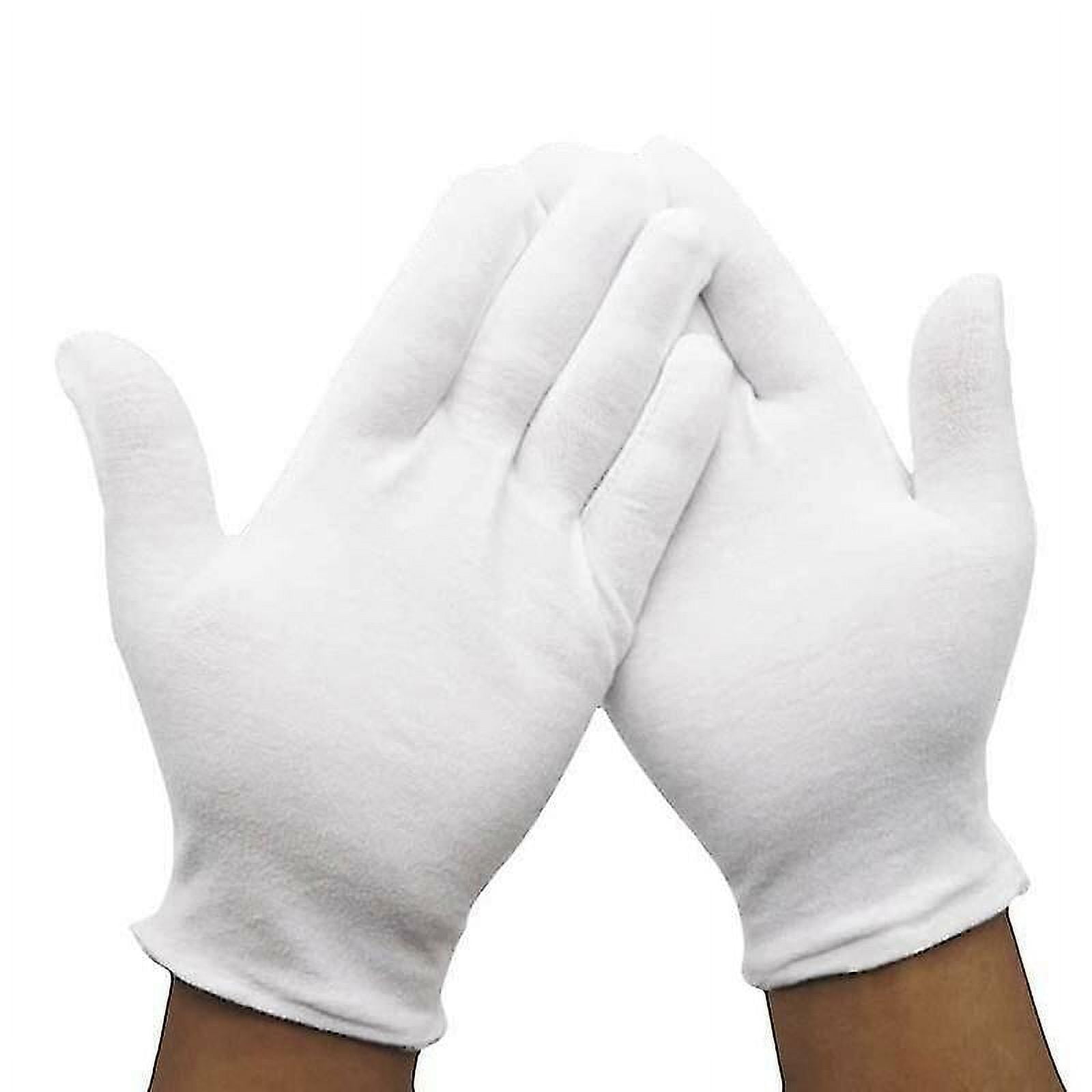 (12) Reusable White Gloves Butler Beauty Waiters Magician Moisturising