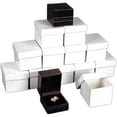 thumbnail image 1 of 12 Ring Gift Boxes Black Leather Jewelry Case Display, 1 of 2