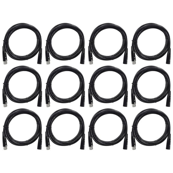 12 Rockville RDX5M10 10' 5-Pin Male-Female DMX Lighting Cables 100% Copper