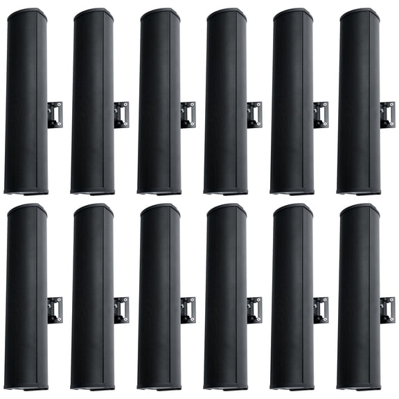 12) Rockville WET ARRAY 4 Black Line Array Speakers For church/School/Auditorium