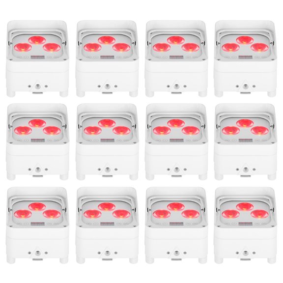 (12) Rockville WET PAR 50 White Waterproof Battery Lights+Wireless DMX+RF Remote