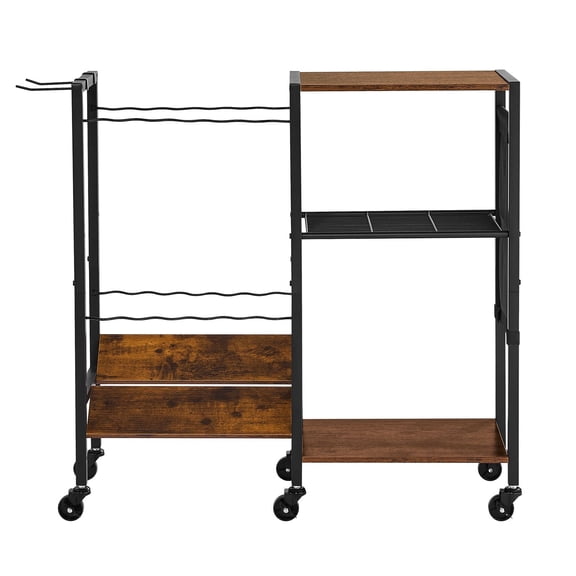 12 Rod Fishing Pole Rack Cart with Wheels Mobile Garage Home Organizer for Tackle Box Reel Accessories Storage Fishing Gear Equipment Gift for Men