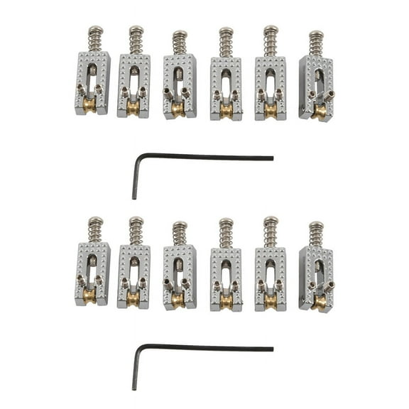 12 Roller Bridge Tremolo Saddles With Wrench For Fender Strat Tele Electric Guitar Chrome Color