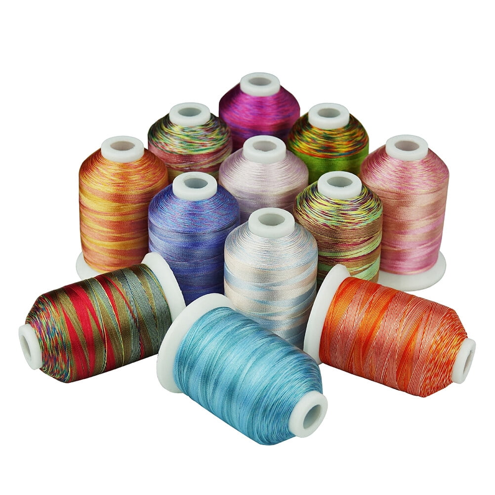 12 Rolls 12 Colors Embroidery Threads Roll Multi-function Threads Kit Cross Stitch Threads Durable Weaving Threads (Assorted Color)