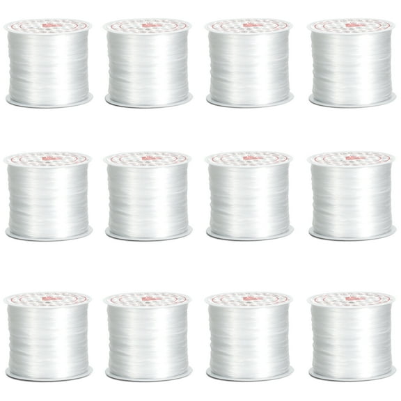 12 Rolls 1mm Elastic String For Bracelets White 1968Ft Stretchy Cords Stretch Bead Cord Elastic Beading Thread for Bracelet Necklaces Clay Beads Jewelry Making