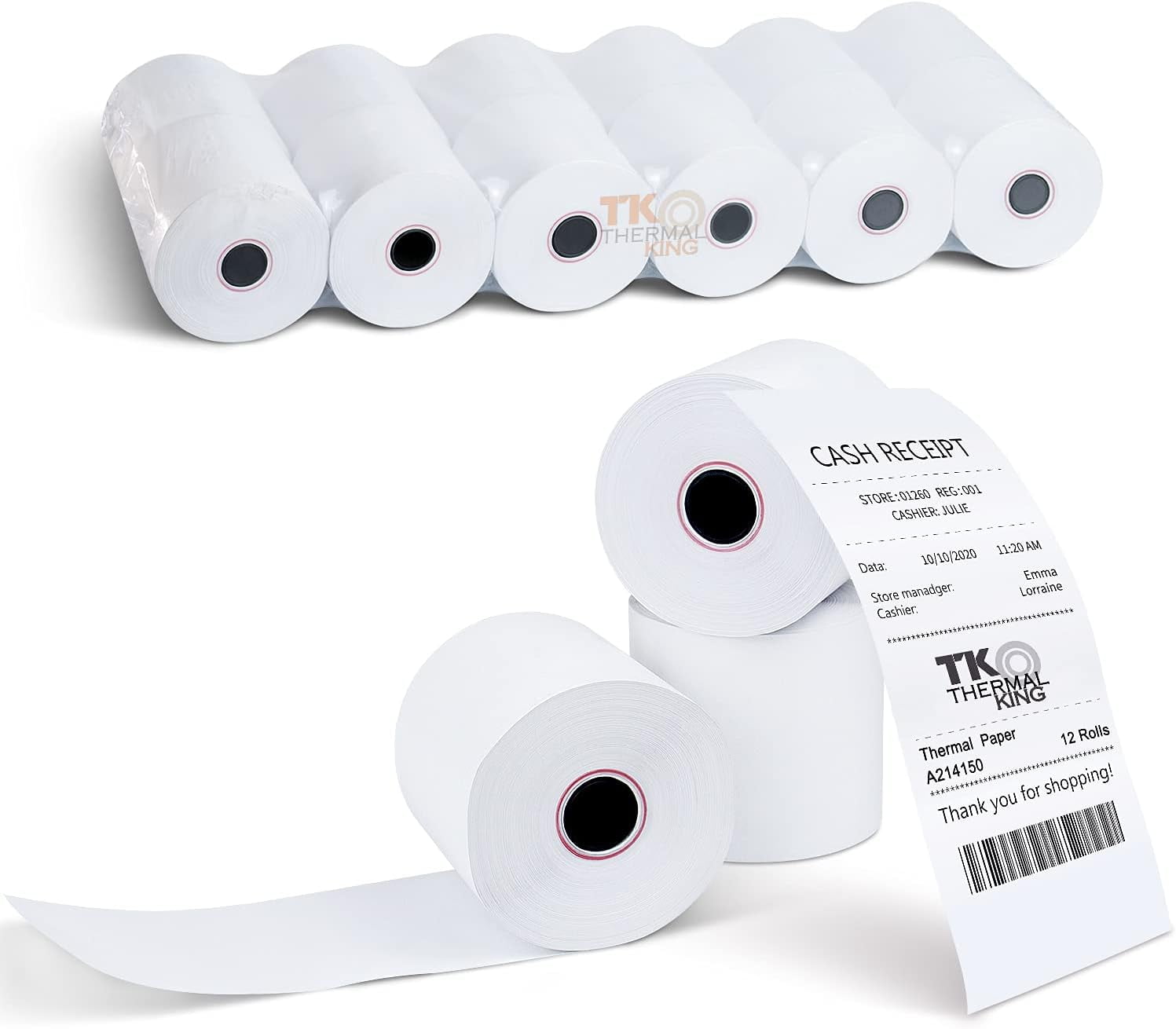 (12 Rolls) 2 1/4" 150' feet White Thermal Paper Adding Machine