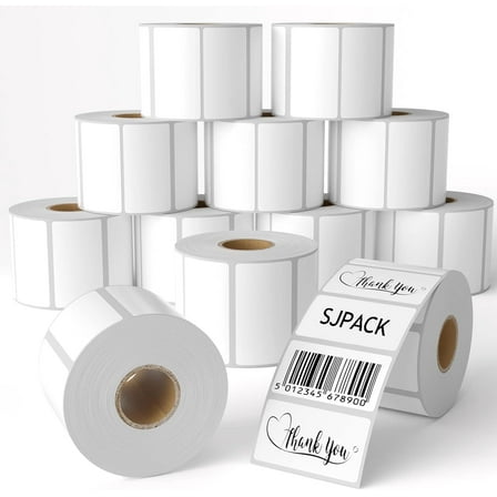SJPACK 2.25" x 1.25" Direct Thermal Shipping Barcode Labels, 12000 Labels, For Zebra LP2824 TLP2824 LP2844, 1000 Labels per Roll