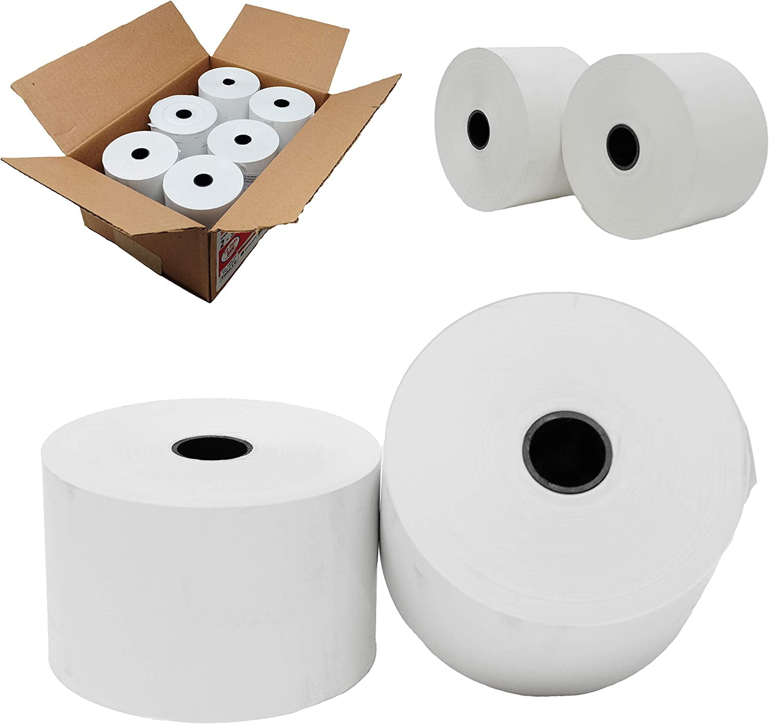 (12 Rolls) 2 5/16" x 400' thermal receipt paper rolls (ID71MM OD