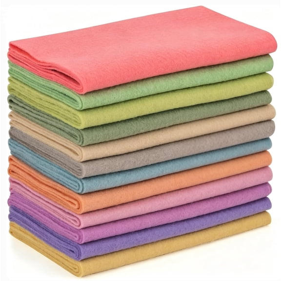 12 Rolls 8"x35" 1mm Thick Soft Felt Fabric Sheet 12 Assorted Morandi Series Colors Felt Pack for DIY Craft Sewing Squares Nonwoven Patchwork