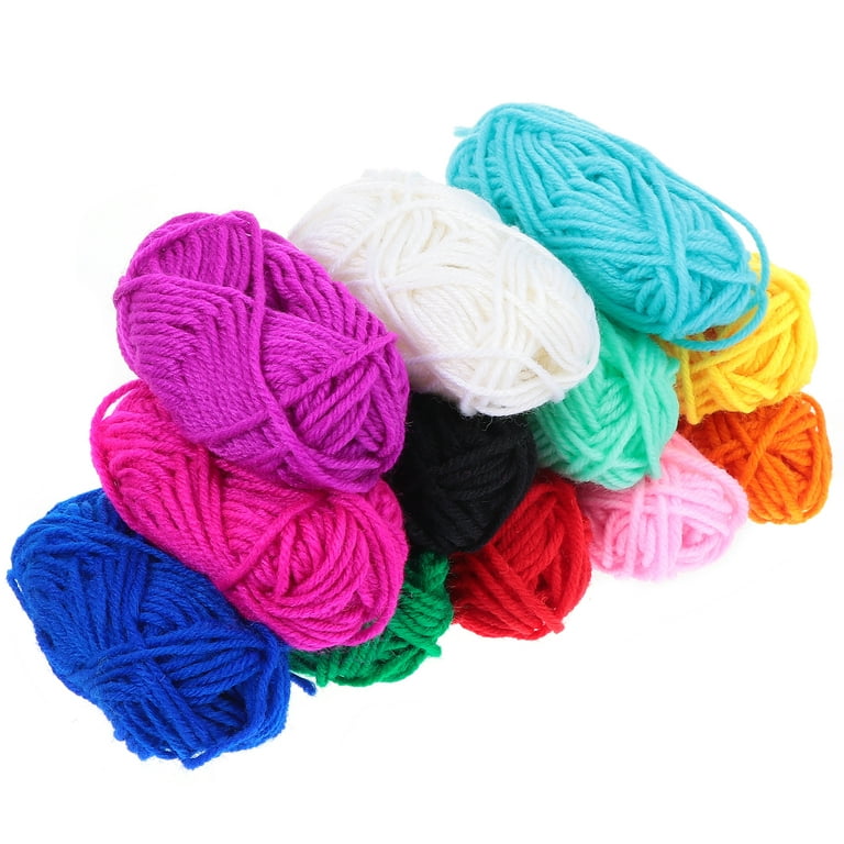12 Rolls Acrylic Yarn 12 Colors Knitting Crochet DIY Wool Craft Making Yarn, Size: 9x4.5x0.25cm