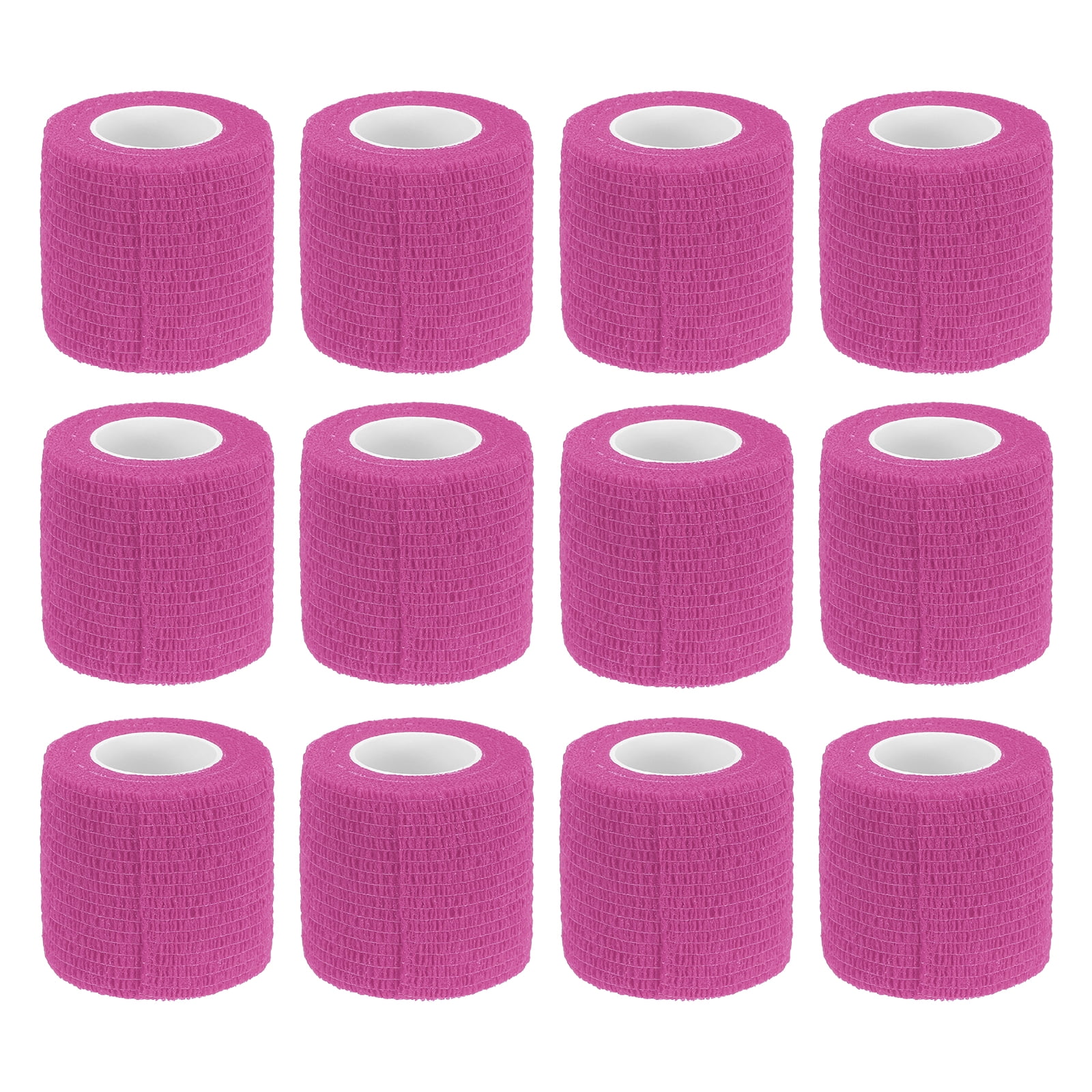 12 Rolls Adhesive Elastic Tape Elastic Bandage,2" x 5 Yards Wrap Stretch Wrist Knee Tape,Dark Pink