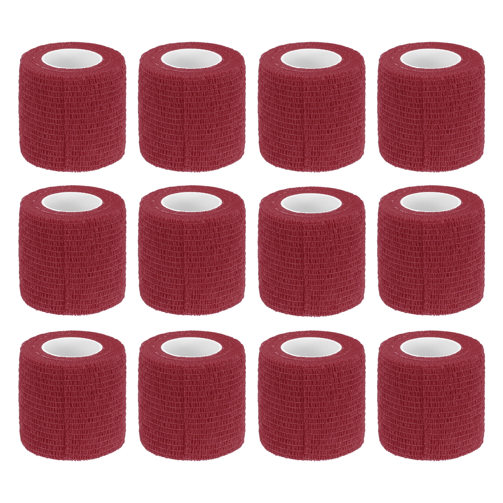 12 Rolls Adhesive Elastic Tape Elastic Bandage,2" x 5 Yards Wrap Stretch Wrist Knee Tape,Date Red