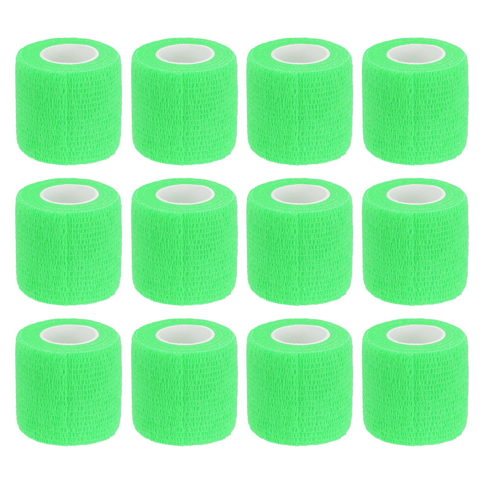 12 Rolls Adhesive Elastic Tape Elastic Bandage,2" x 5 Yards Wrap Stretch Wrist Knee Tape,Fluorescent Green
