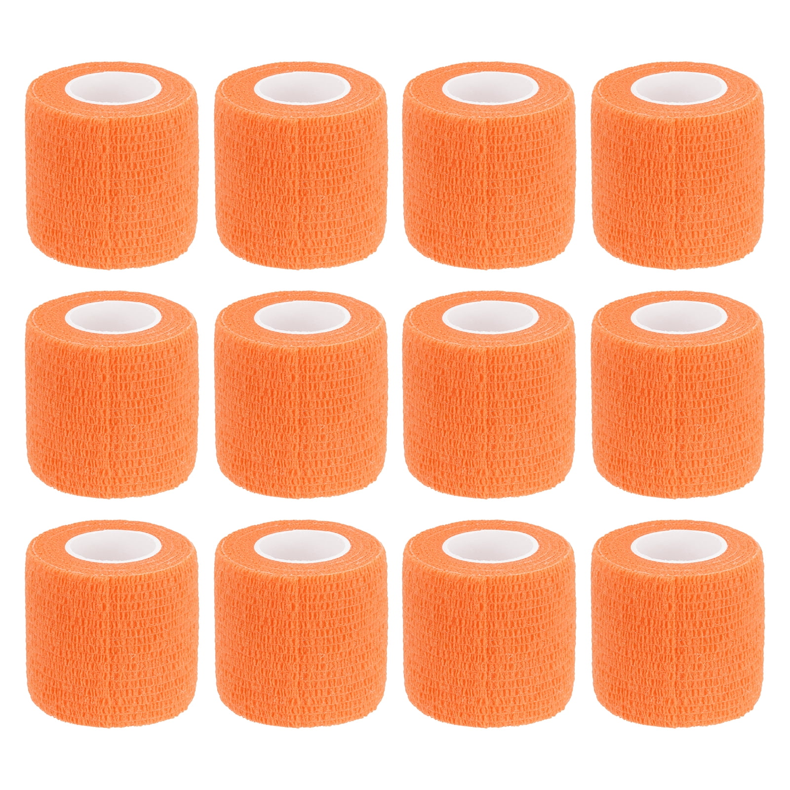 12 Rolls Adhesive Elastic Tape Elastic Bandage,2" x 5 Yards Wrap Stretch Wrist Knee Tape,Fluorescent Orange