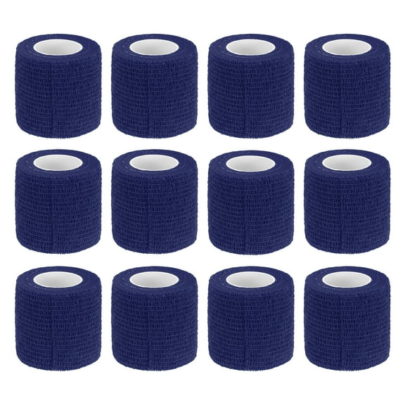 12 Rolls Adhesive Elastic Tape Elastic Bandage,2" x 5 Yards Wrap Stretch Wrist Knee Tape,Navy Blue