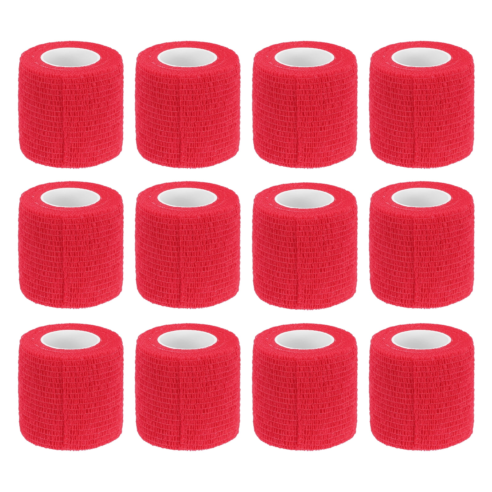 12 Rolls Adhesive Elastic Tape Elastic Bandage,2" x 5 Yards Wrap Stretch Wrist Knee Tape,Red