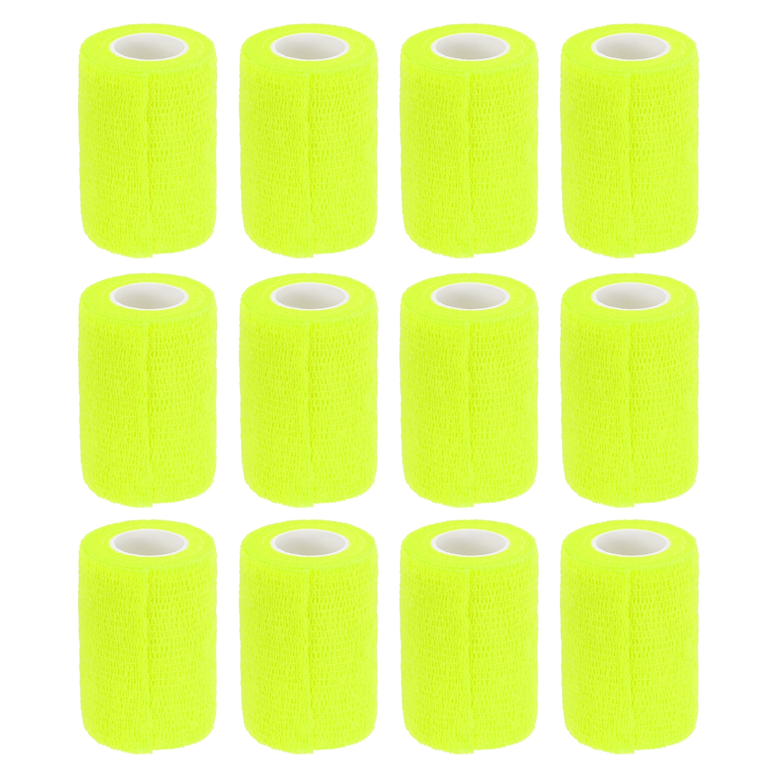 12 Rolls Adhesive Elastic Tape Elastic Bandage,3" x 5 Yards Wrap Stretch Wrist Knee Tape,Fluorescent Yellow