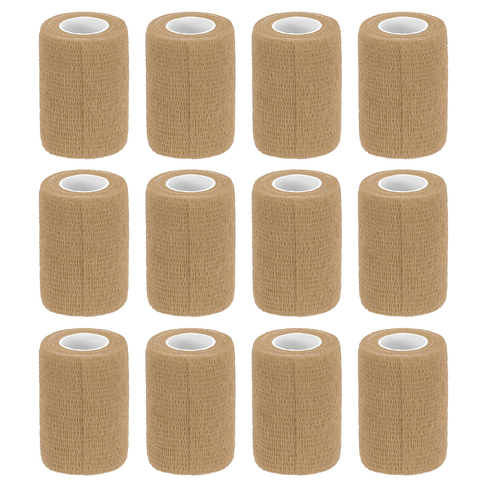 12 Rolls Adhesive Elastic Tape Elastic Bandage,3" x 5 Yards Wrap Stretch Wrist Knee Tape,Khaki